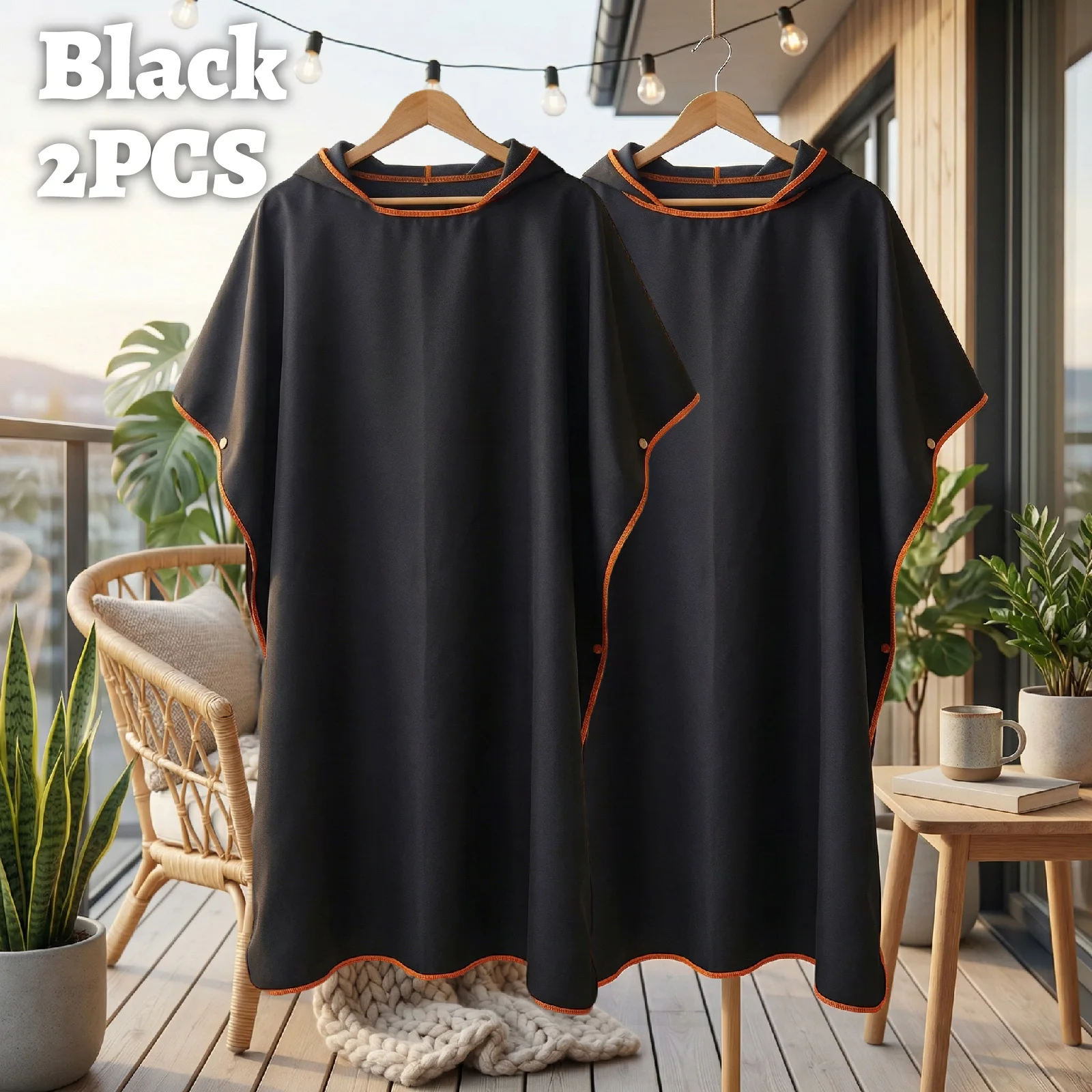 plus Size Quick-Dry Hooded Beach Towel Changing Cape High Absorbency Swim Surf Robe for Easy Carry And Quick Drying