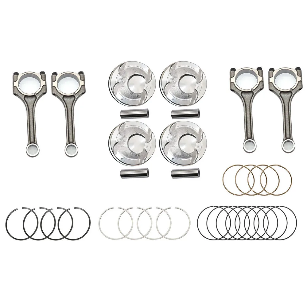 4pcs 23041-2B610 23041-2B600 23041-2B620 23410-2B600 Connecting Rod & Piston Kit For Hyundai Kia Accent Rio 1.6L DOHC 2012-2016