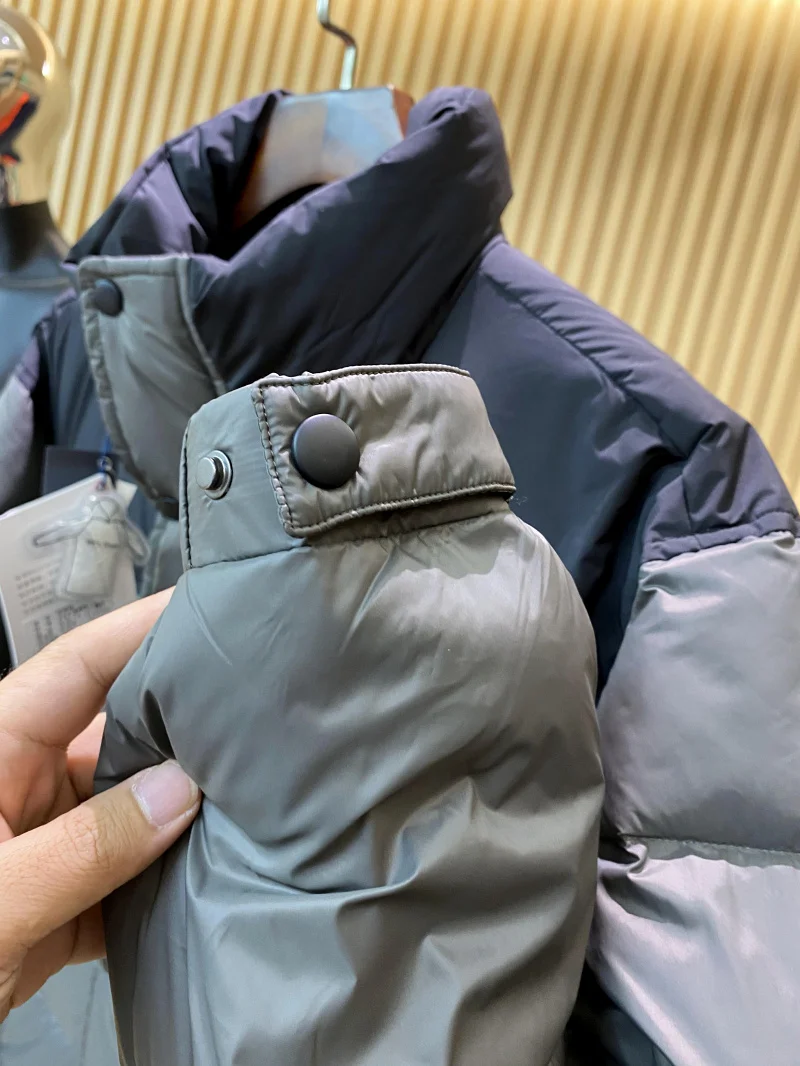 Casaco masculino de inverno com gola quente Jaet Thi, casaco de fibra de poliéster para uso diário, tecido de nylon