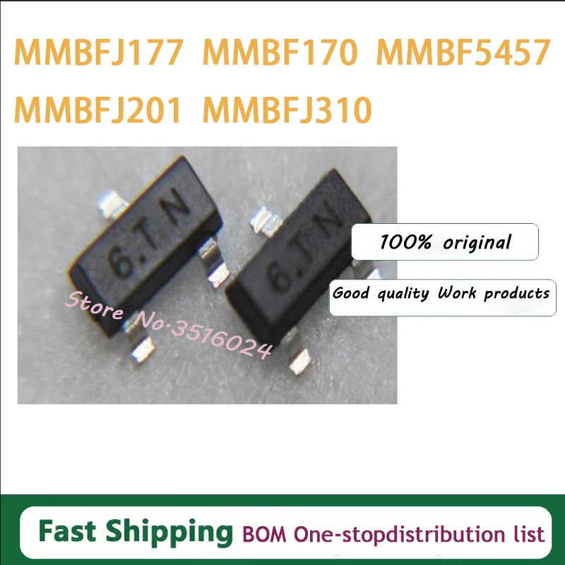 10pcs MMBFJ310LT1G SOT-23 MMBFJ310 6T MMBFJ201 MMBF5457 MMBF170 MMBFJ177 MMBFJ112 MMBFJ113 MMBFJ108 MMBFJ110 MMBFJ111