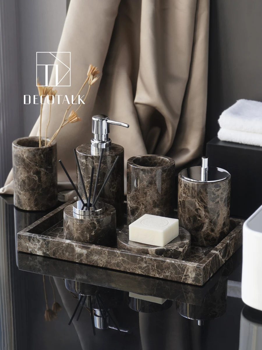 

Набор для ванной DecoTalk Marble Batoom: роскошный дозатор для жидкого мыла, новая китайская коробка для салфеток, поднос, аксессуары для домашнего декора.