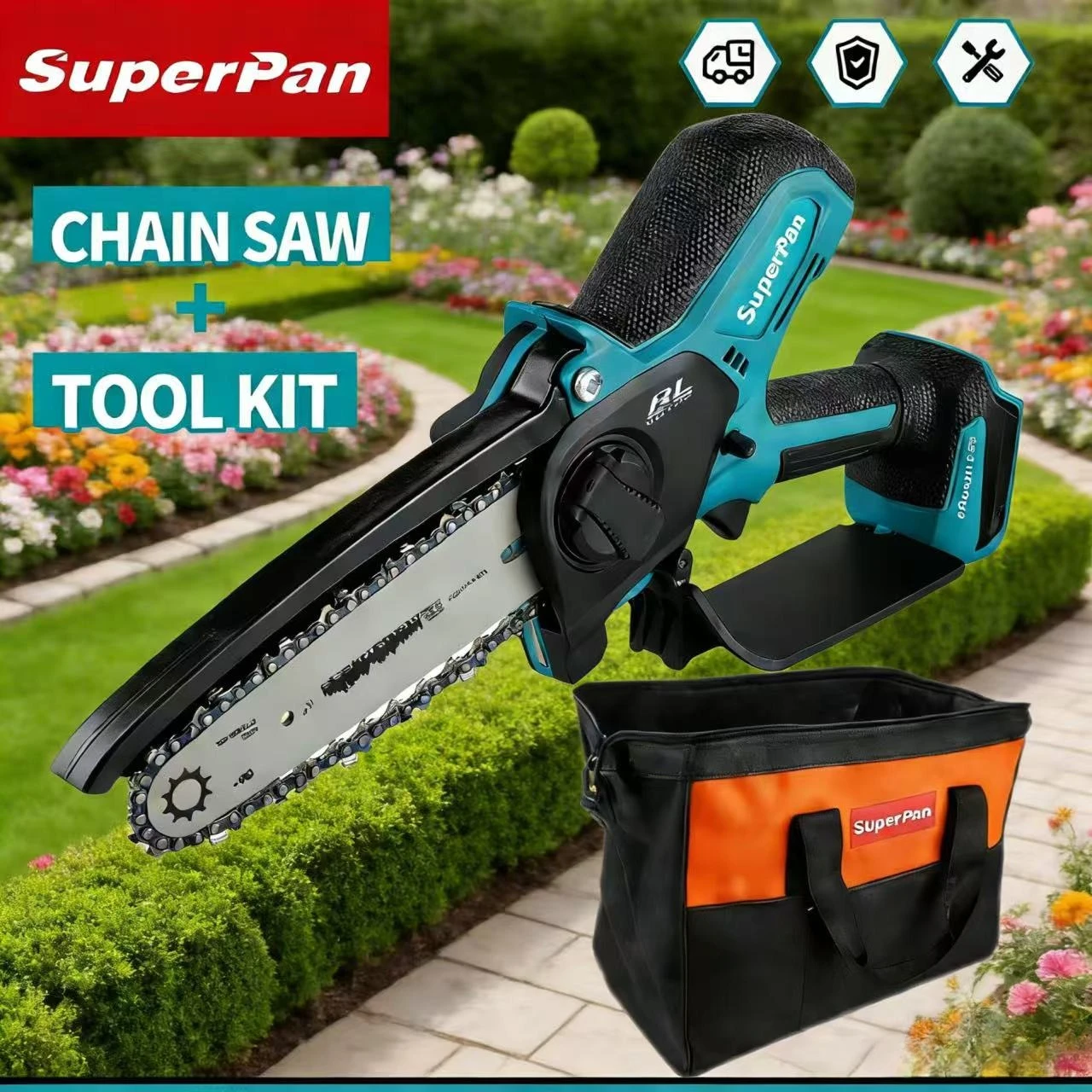 

SuperPan Energy-Saving Chainsaw low-consumption mini chainsaw for garden pruning home daily use for makita 18V battery pin