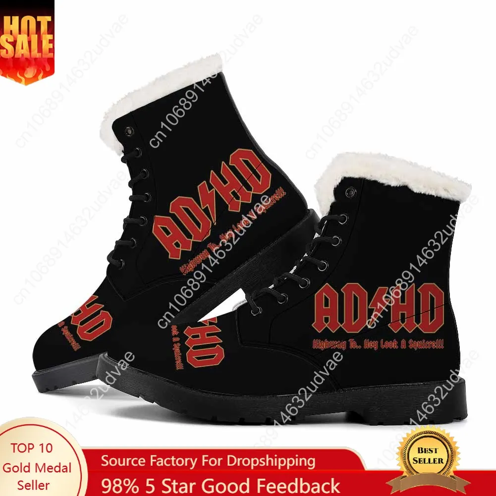 

Go All Out Adult ADHD Highway to Hey Look A Squirrel Funny Music Plush Boots Mens Womens Teenager Shoes Boot Customize Shoe