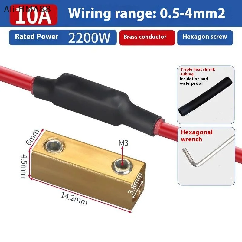 5 Pz/set Morsettiera In Ottone Ad Corrente Ad Alta Corrente 10A/20A/60A/80A Con Tubo Termoretraibile Impermeabile Morsettiera Rapida connettore