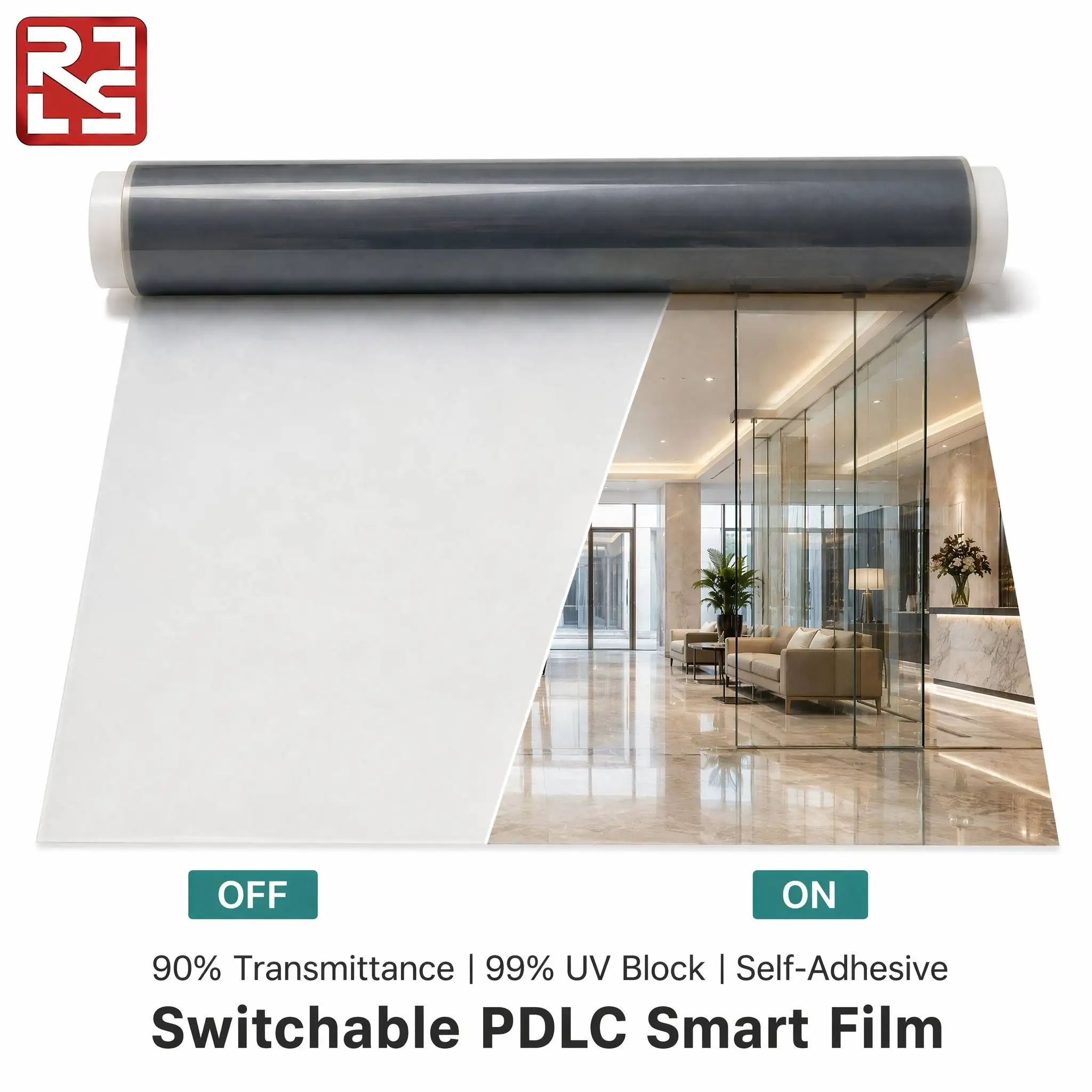 Hot Selling Pdlc Smart Glass Film Low Price Electric Window Switchable for Hotel Decorative & Explosion-Proof Self-Adhesive