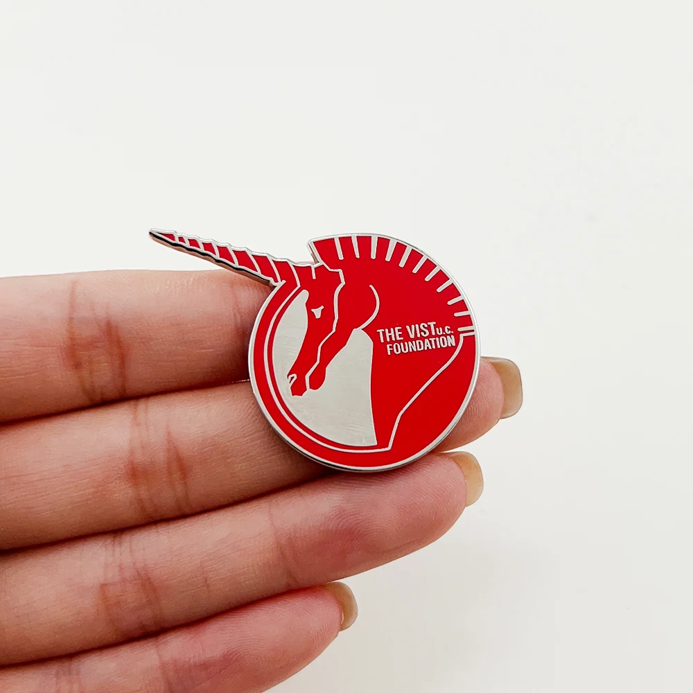 Vist Foundation Logo المينا دبوس MS RX-0 يونيكورن روبوت شارة الخيال العلمي التلفزيون الرسوم المتحركة الطرفية ثلاثية الأبعاد المشجعين جمع