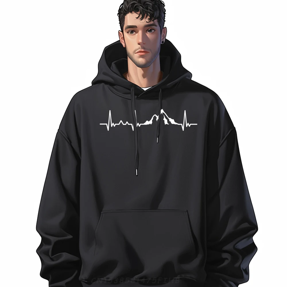 Mountain Heartbeapullover Sudaderas con capucha Camiseta gráfica Regalos divertidos para jóvenes Camiseta Sudadera con capucha Día de Pascua Hombre Sudaderas