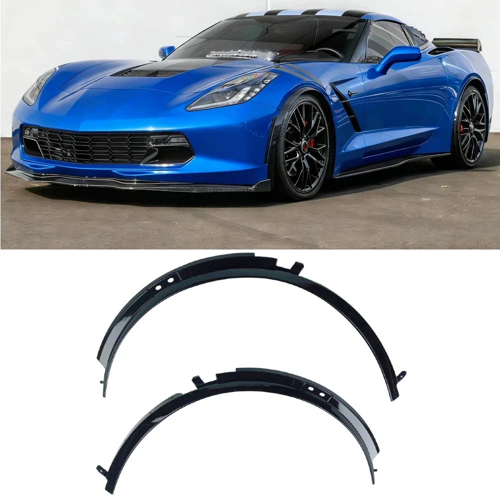 

Glossy Black Front Wheel Trim Fender Flares Pair Fit for Corvette C7 Z06 2014-2019 Auto Part
