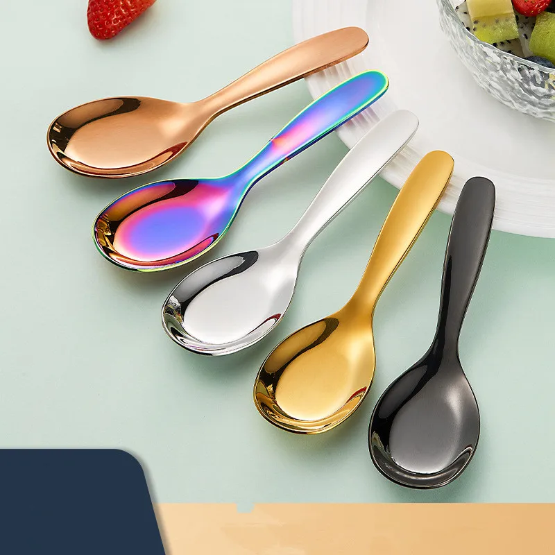 Stainless Steel Children's Fork Spoon Kindergarten Soup Cute Baby Home Complementary 3