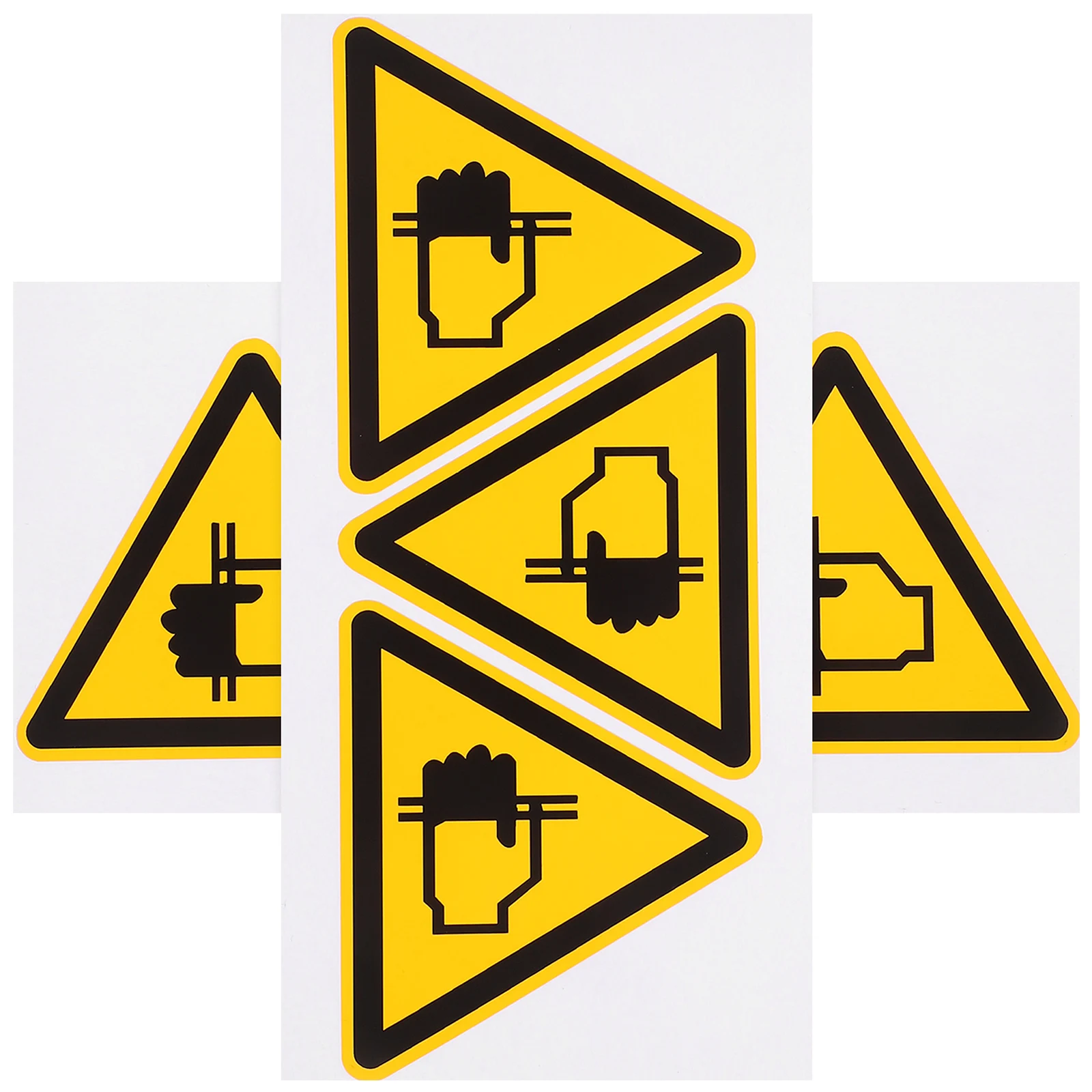 6 Pcs Warning Label Sticker Safety Reflective Danger Stickers Adhesive Logo Hand Crushing Decals Device Self-adhesive Vinyl