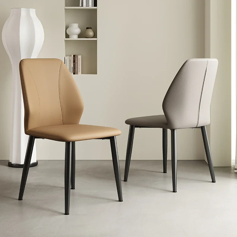 

#L Italian Minimalist Backrest Desk Hotel Guest Meal Dining Chair Household Luxury Modern Simple Dining Chair
