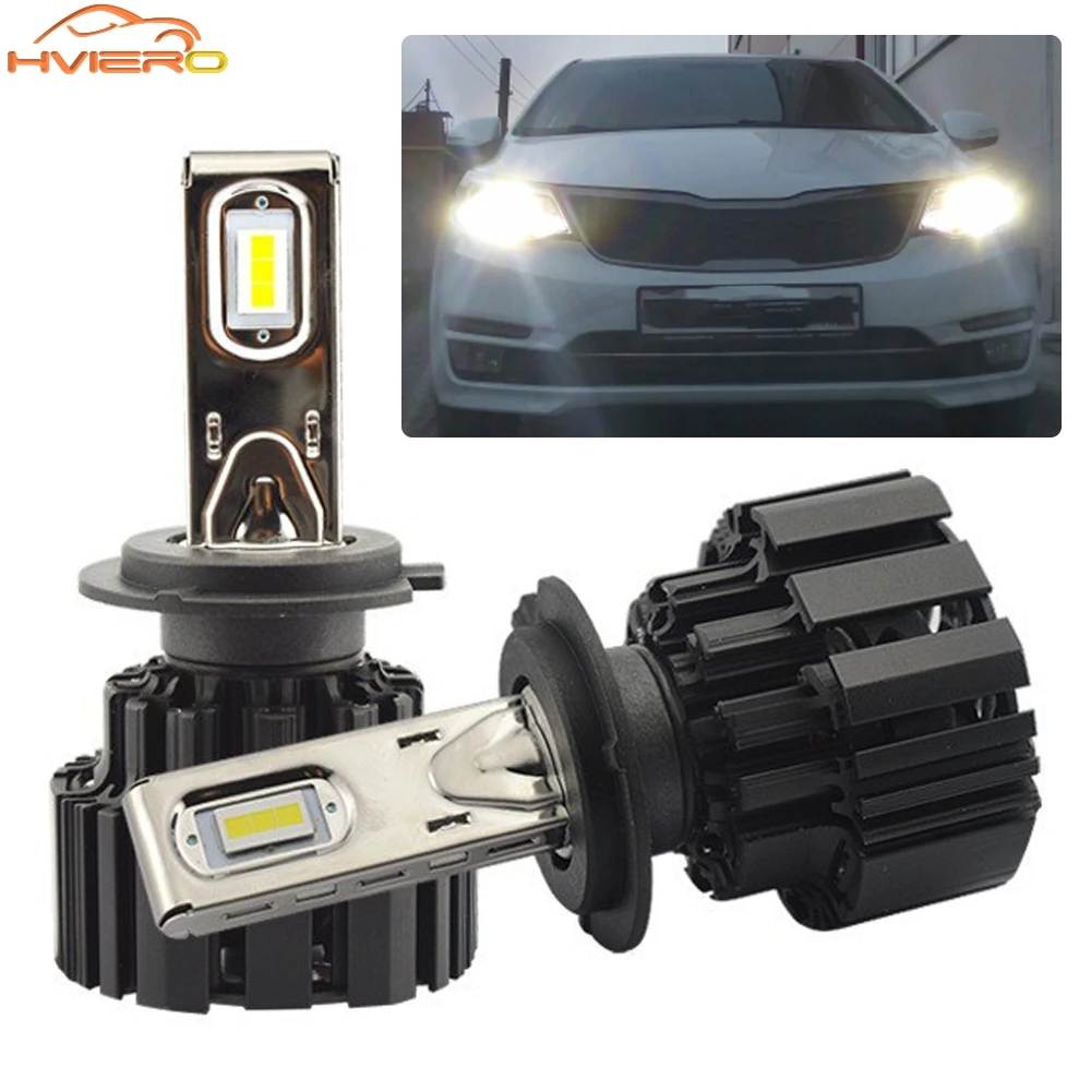 2pcs H7 Car Led Front Bulb Automobile Headlamp Fog Light Super Bright 360 Degrees 6000K White HID Headlight Daytime Running Lamp