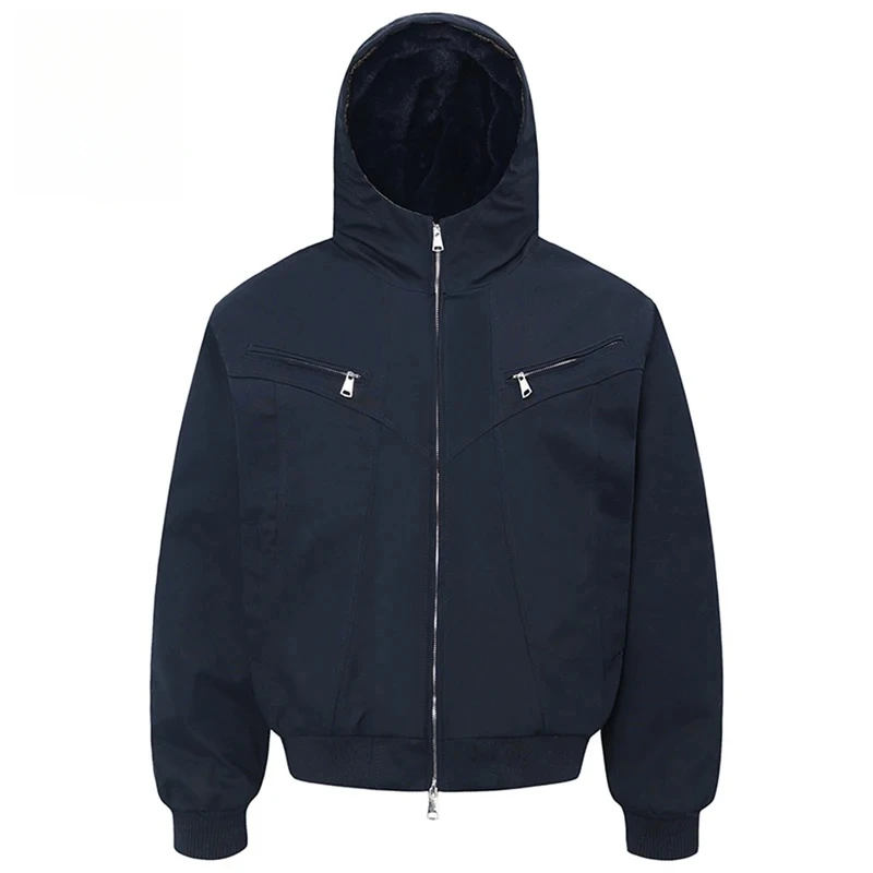 

【Mirrordust】Мужские зимние куртки, утепленные флисовые парки, пальто, винтажные стеганые куртки большого размера, повседневные свободные куртки для мужчин