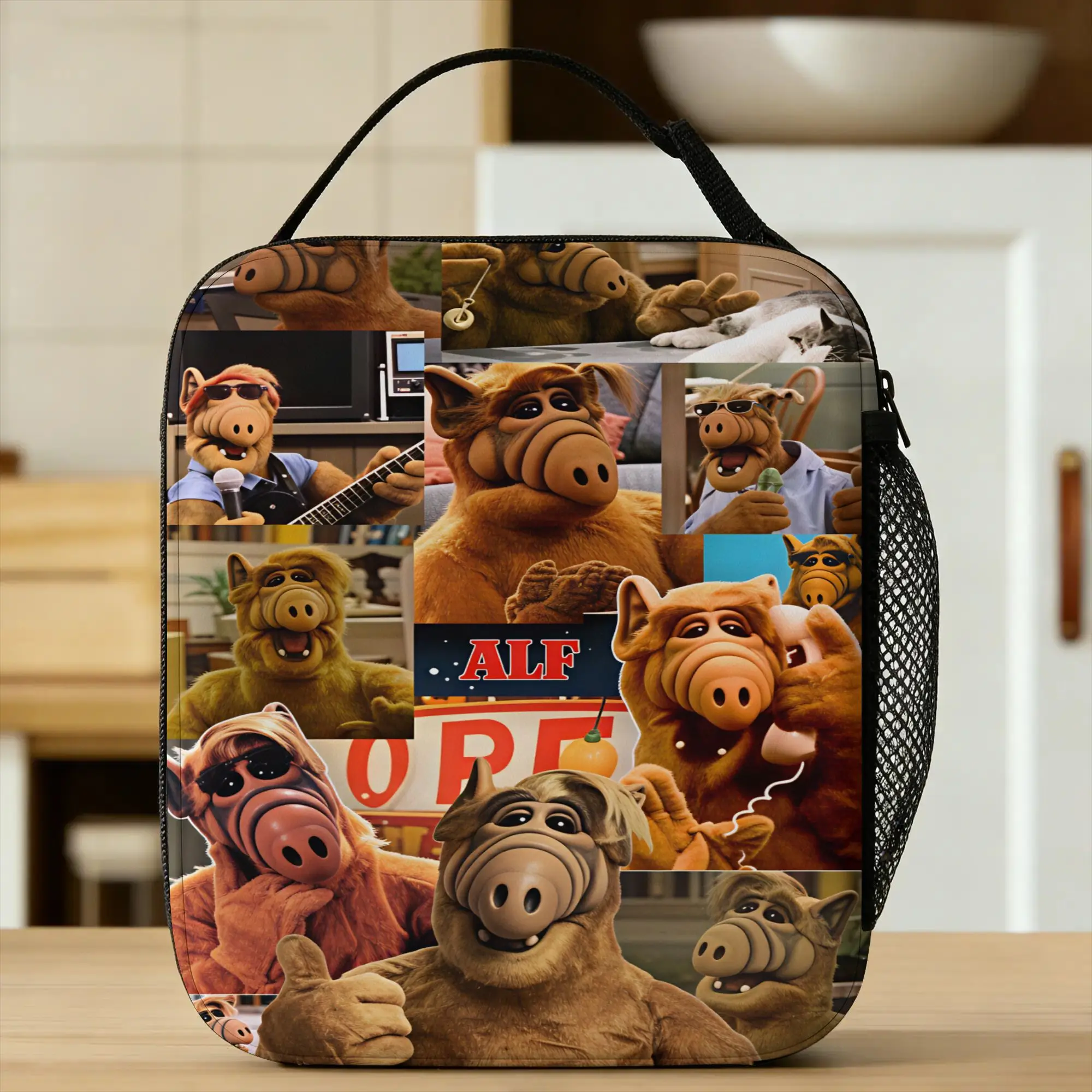 Bolsa de almoço ALF Alien Life Form para unissex, lancheira com estampa, bolsa térmica casual para viagem, portátil, com zíper, à prova d'água, térmica