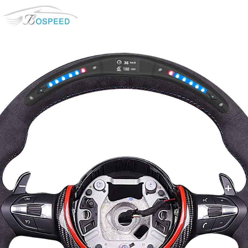 M1/M2/M3/M4/M5 Carbon Fiber LED Screen Light Steering Wheel For