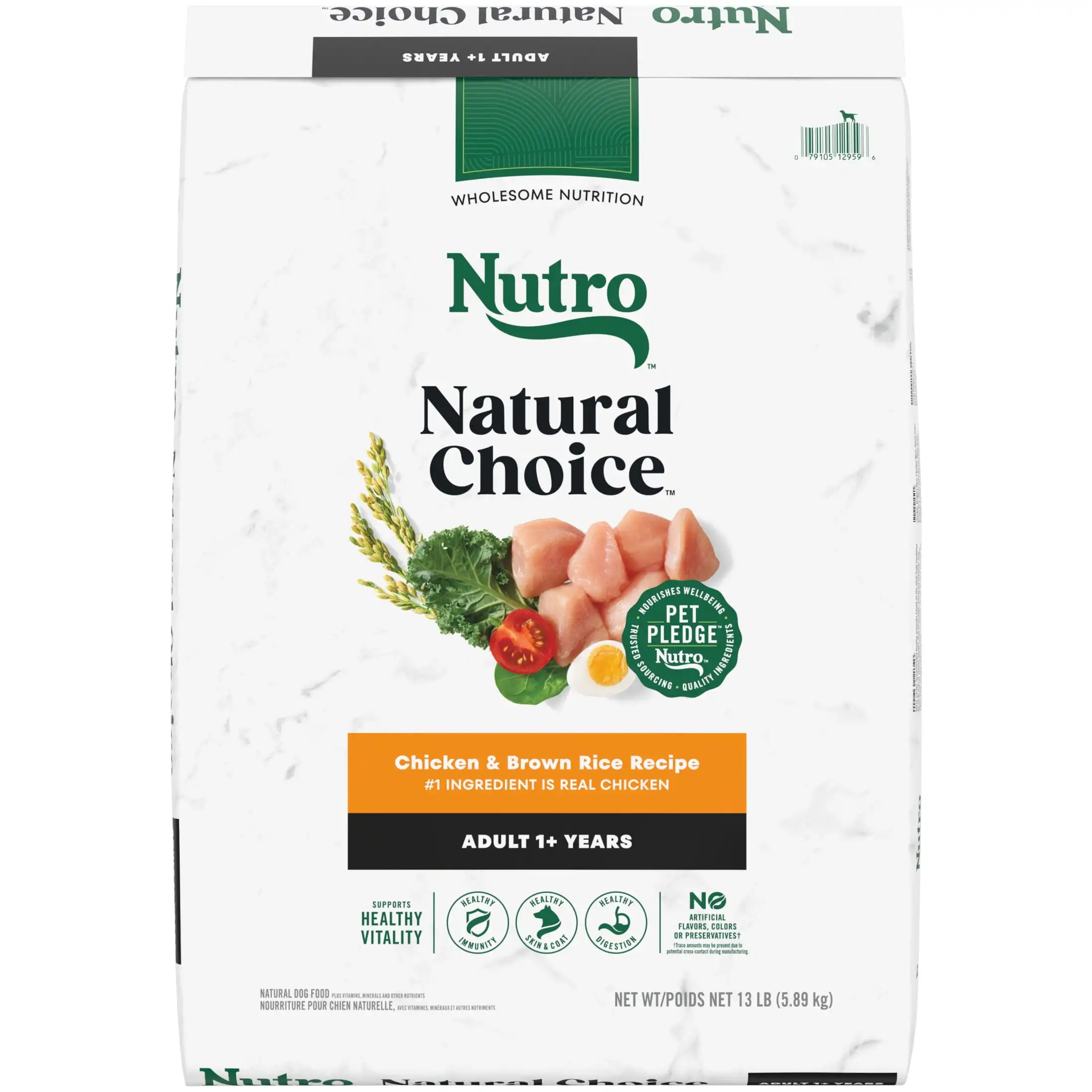 

Nutro Natural Choice Сухая корм для собак для взрослых, рецепт курицы и коричневого риса 13 фунтов