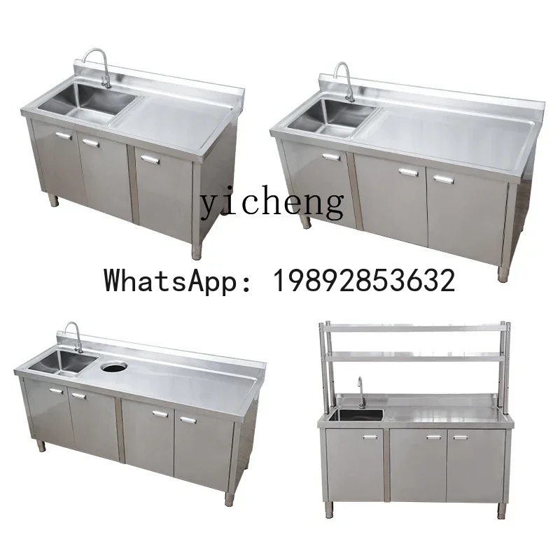 B1 مع سطح متكامل للاستخدام المنزلي والتجاري، خزانة حوض المطبخ المصنوعة من الفولاذ المقاوم للصدأ 304 المخصصة #5