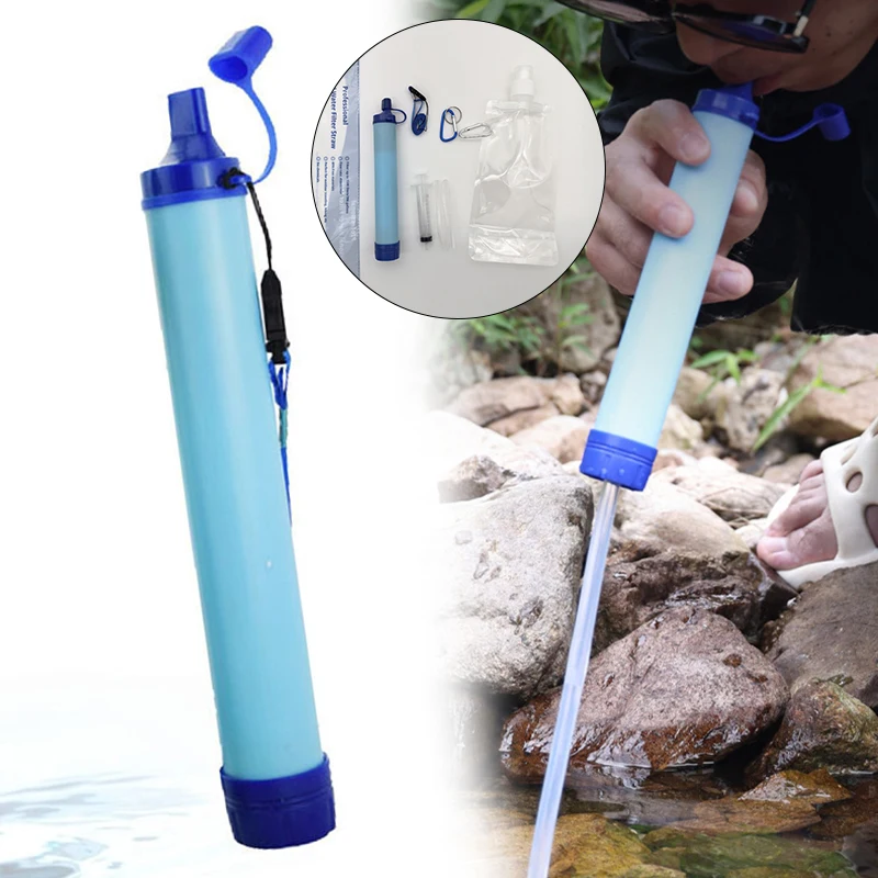 

Outdoor Camping Water Purifier Portable Hiking Emergency Life Water Filter Straw for Survival or Emergency Supplies