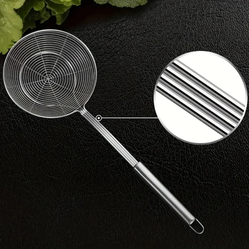 

New Kitchen Colander Spoon Stainless Steel Strainer Wire Mesh Skimmer Cooking Frying and Pasta Straining Tool Kitchen