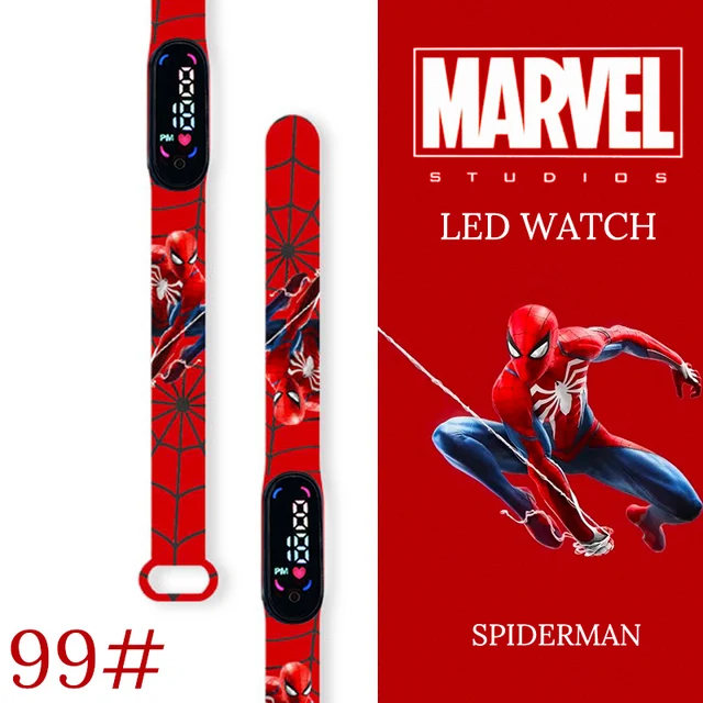 Nowe zegarki dziecięce Spiderman, męskie sportowe bransoletki na rękę, wodoodporne zegarki cyfrowe dla dzieci, chłopięce zegarki LED, relogio montre