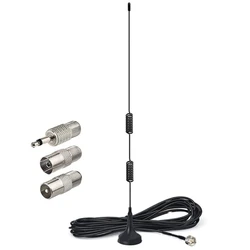 FM Antenna for Indoor Video Home Theater Stereo Receiver Tuner Base FM Radio Antenna with Adapter