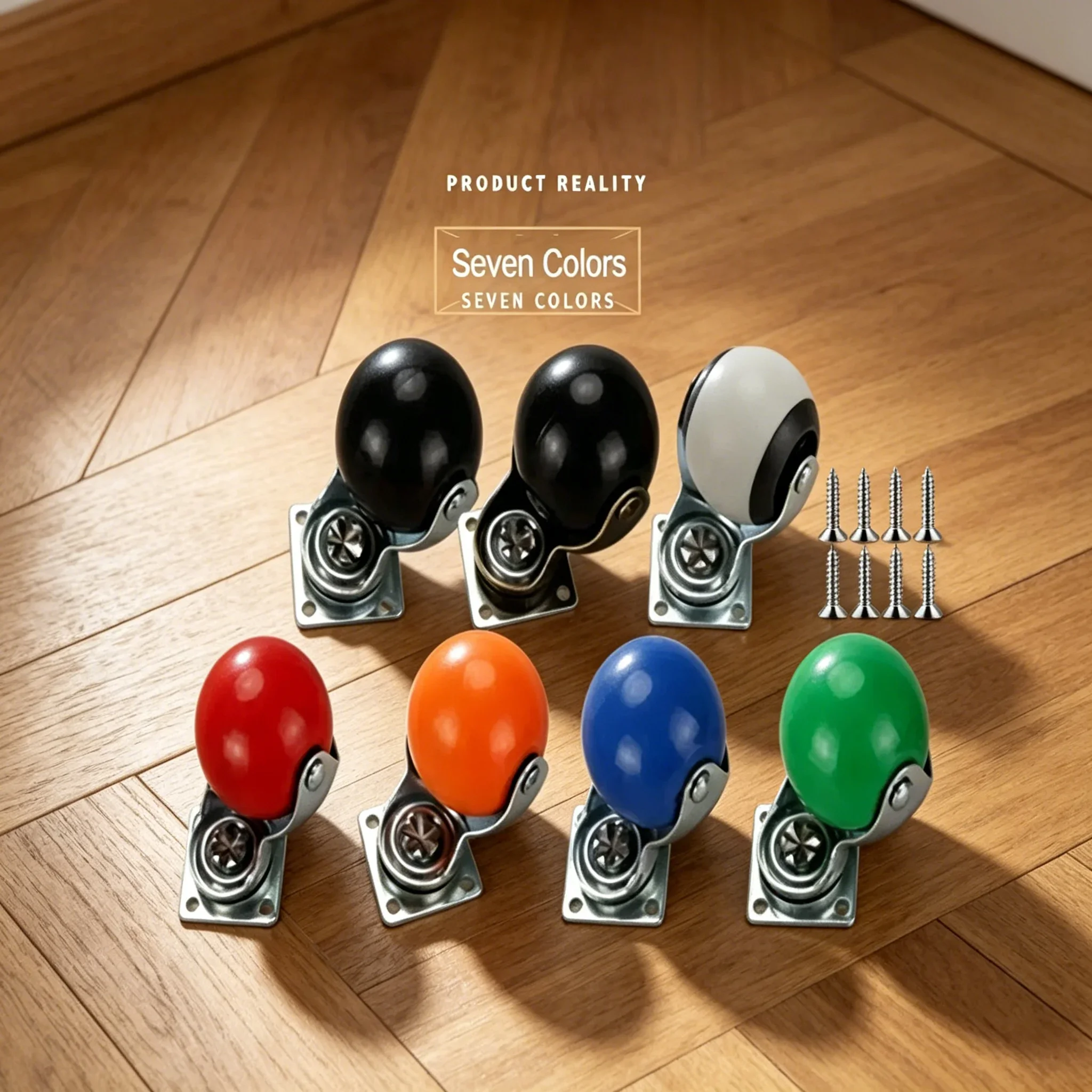 4 Pcs 2'' Flat Sofa Wheel Spherical Nylon Universal Caster  Furniture Tea Table Tpr Silent