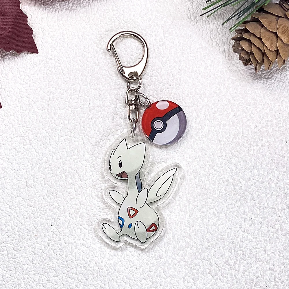 Pokémo Pikachu Bulbasaur Gengar Squirtle Cute Keychain Accessories Acrylic Charms Pendant For Bag Key Holder Backpack Decoration