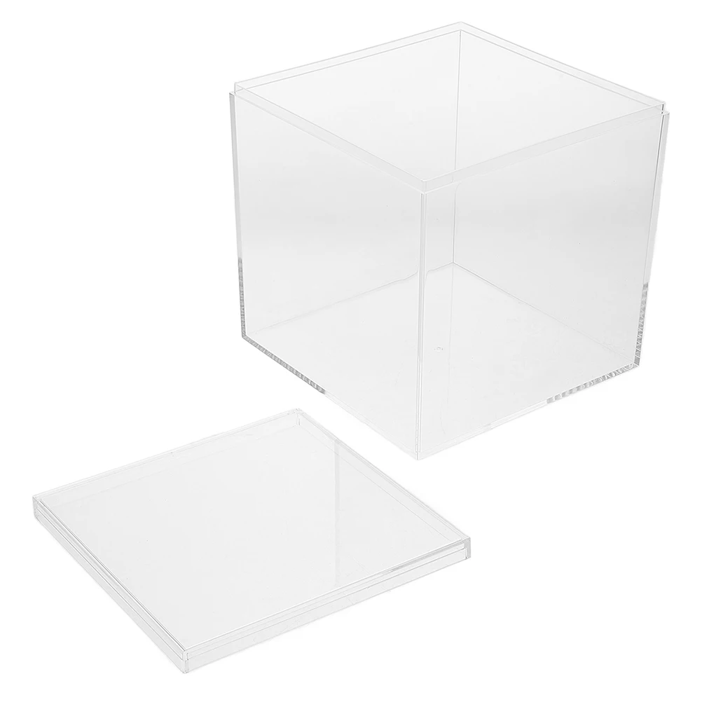 1pc Clear Plastic Square Cube Storage Box Transparent Container For Wedding Party Favors Candy Jewelry Organizer Compact