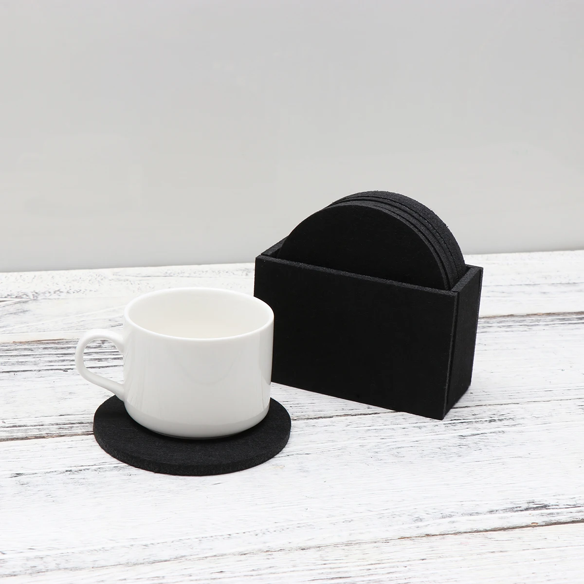 

8 Pcs Coaster Placemat Round Cup Pad Heat Insulation Felt Absorbent Water Resistant Table Protection Home Cafe Gifts