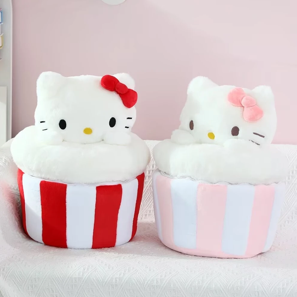 

Kawaii Hello Kitty сумки для хранения мелочей ведро для хранения игрушек с крышкой большой емкости в японском стиле Kitty Cat плюшевая сумка подарки для девочек