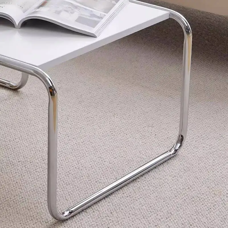 الفولاذ المقاوم للصدأ البساطة طاولة القهوة التصميم الحديث المعادن فريدة من نوعها طاولة القهوة المتقدمة الشعور الشمال ميسا سنترو أثاث المنزل #4