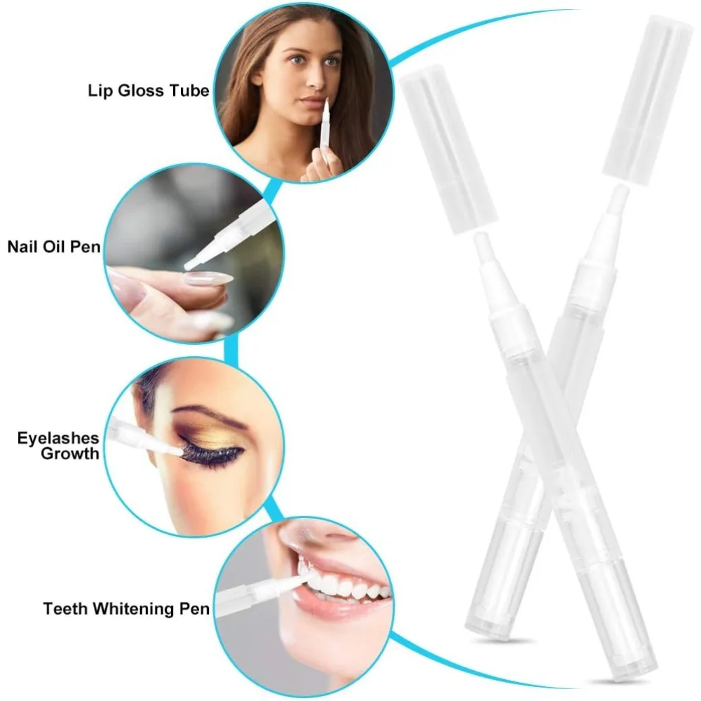 10 Pcs Empty Nail Oil Pens 3ml with Transparent Twist Pens Liquid Tube for Eyelash Growth Pen Cosmetic Container