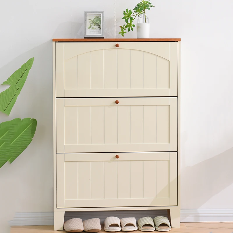 Nordic American Shoe Cabinet Bucket Solid Wood Entrance Thin Shoe Cabinet Simple Green Organizador De Zapatos Home Furniture