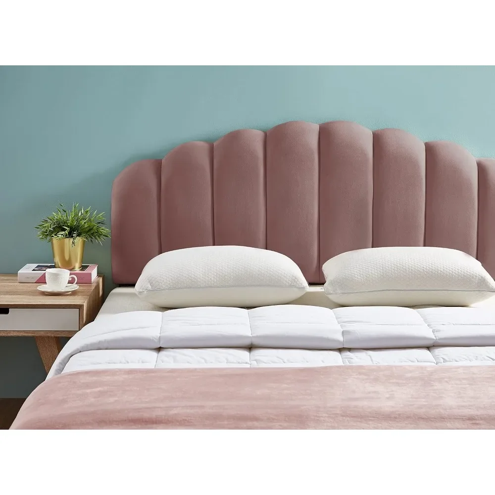 

Bed Headboards Queen Full Size Bed Adjusted Height 42-50 Inch Beds and Furniture Tufted Velvet Upholstered Headboard Channel