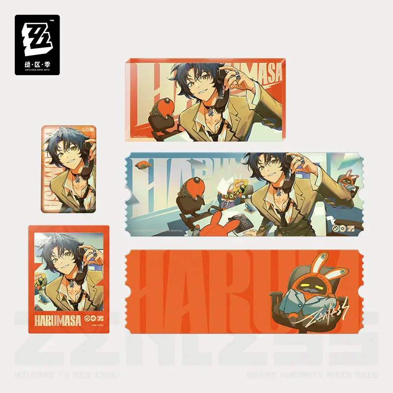 

[Genuine] miHoYo Game Zenless Zone Zero FM imaging Series Asaba Badge Acrylic Ornament Laser ticket Set Cosplay Halloween Gifts