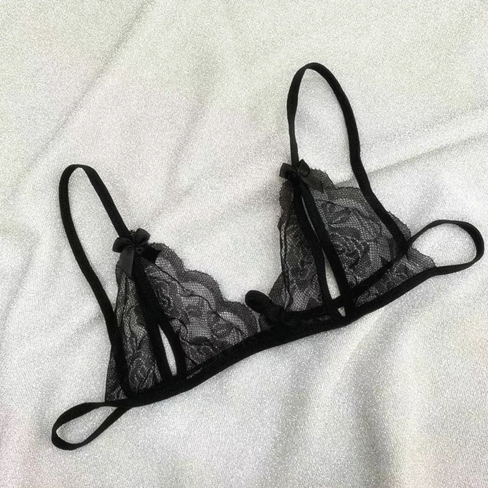 Женский сексуальный кружевной прозрачный бюстгальтер с полым бантом, нижнее белье