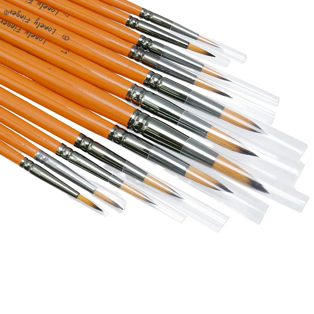 Paint Brushes Set, 12 Pieces Round Pointed Tip Paintbrushes, Nylon Hair Artist Acrylic Paint Brushes for Acrylic Oil Watercolor