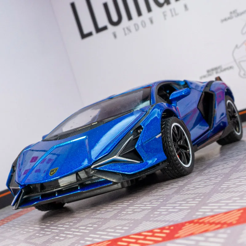 

1:32 simulation Lamborghini Sian alloy car model doors and engine hood, trunk can be opened suitable for collection