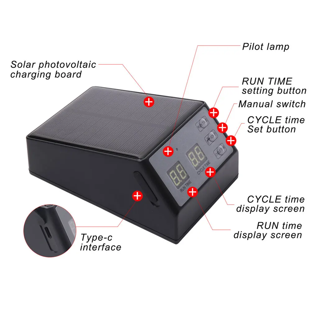 Solar Power Timer Automatic Drip Irrigation Device for Garden Plants Bonsai Watering System 1/4\