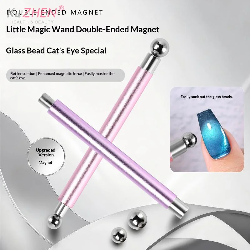 Double Headed Strong Magnetic Stick Cat Eye Magnet With 2 Steel Balls Nail Art Cylindrical For UV Gel Polish Manicure Pen Tools