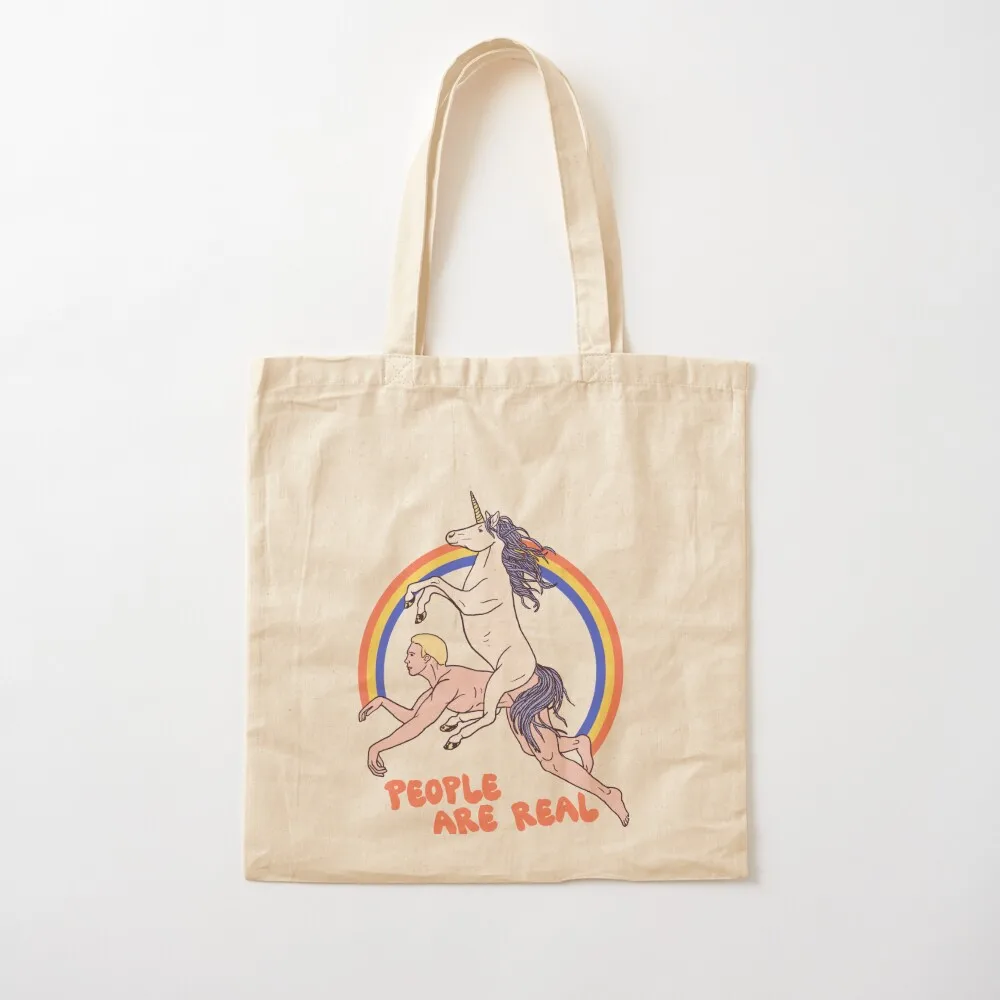 People Are Real Tote Bag حقيبة قماش للنساء حقائب نسائية فاخرة حقائب تسوق قابلة لإعادة الاستخدام حقيبة سوبر ماركت قابلة للطي #2