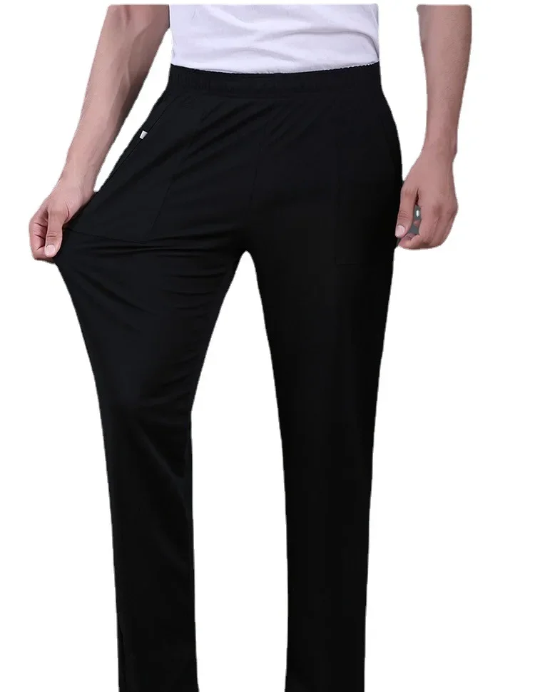 Black hotel bar restaurant chef uniform chef trousers high elastic waistband kitchen cooking chef pants work pants for men