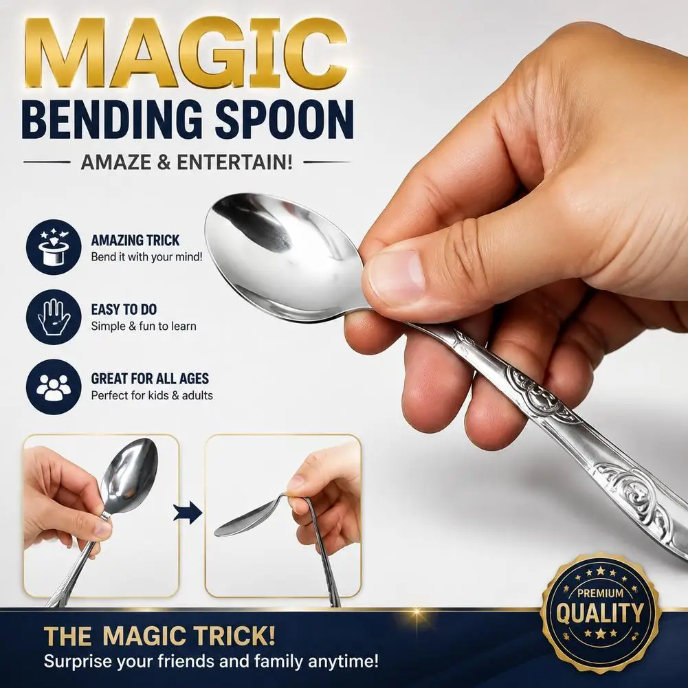 Magic Bending Spoon Close Up Magic Tricks Mind Control Telepathy Props Easy Show Funny Party Street Gags Toy Gift