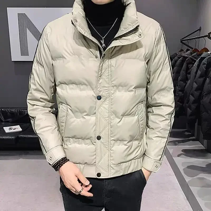 Down Jackets for Men Short Heavy 2024 Trend Parkas Youth Man Padded Coat in Promotion Padding Lightweight Elegant Casual Quilted