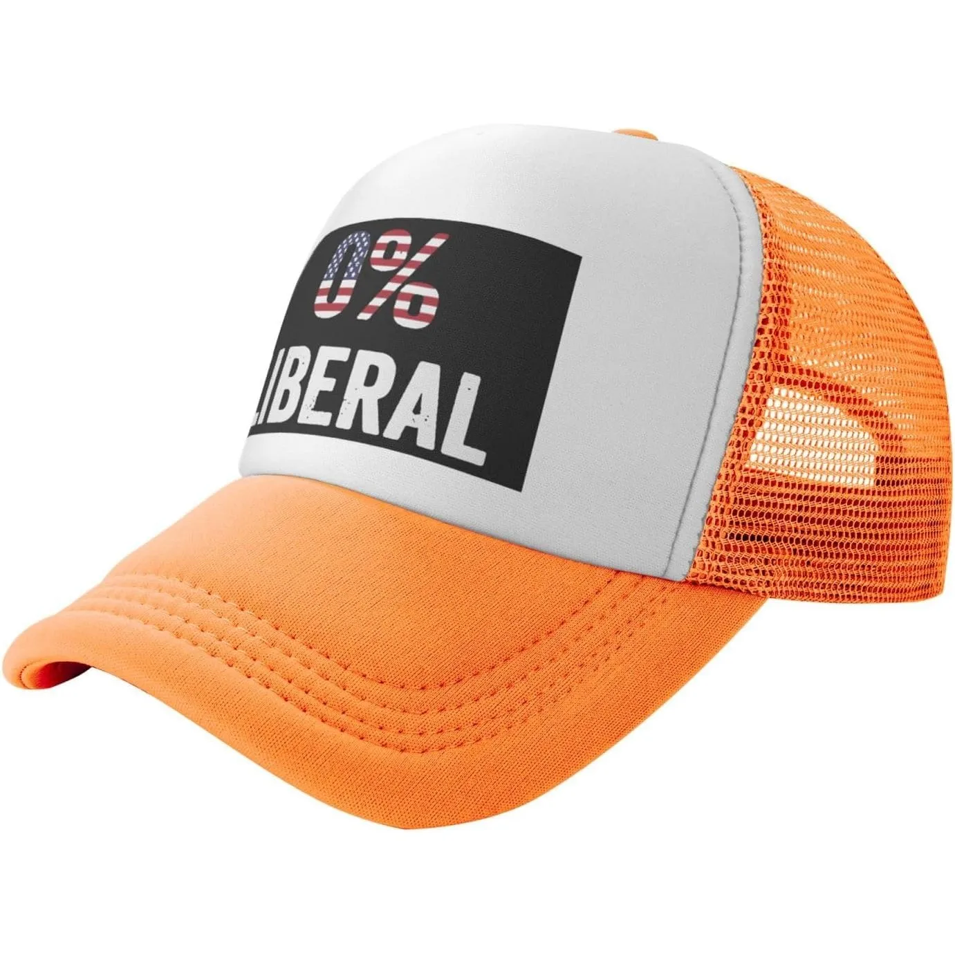 0-Percent-Liberal-American-Flag-Trucker-Hat-Mesh-Snapback-Cap-Adult-Casual-Outdoor-Adjustable