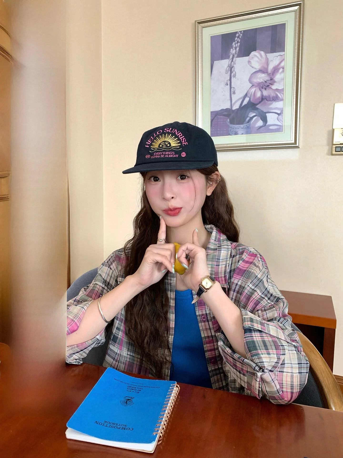 

WHYSTUDIO Casual Cotton Long Sleeve Shirt Women's New Style Turn-down Collar Grid Pattern Button up Breathable Loose Top