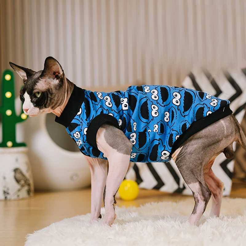 Sphynx Vest Pet Cat Clothes For Sphinx Hairless Cat Hoodies Shirt Sphynx Devon Rex Costumes Soft Warm Clothing For Cats Dogs