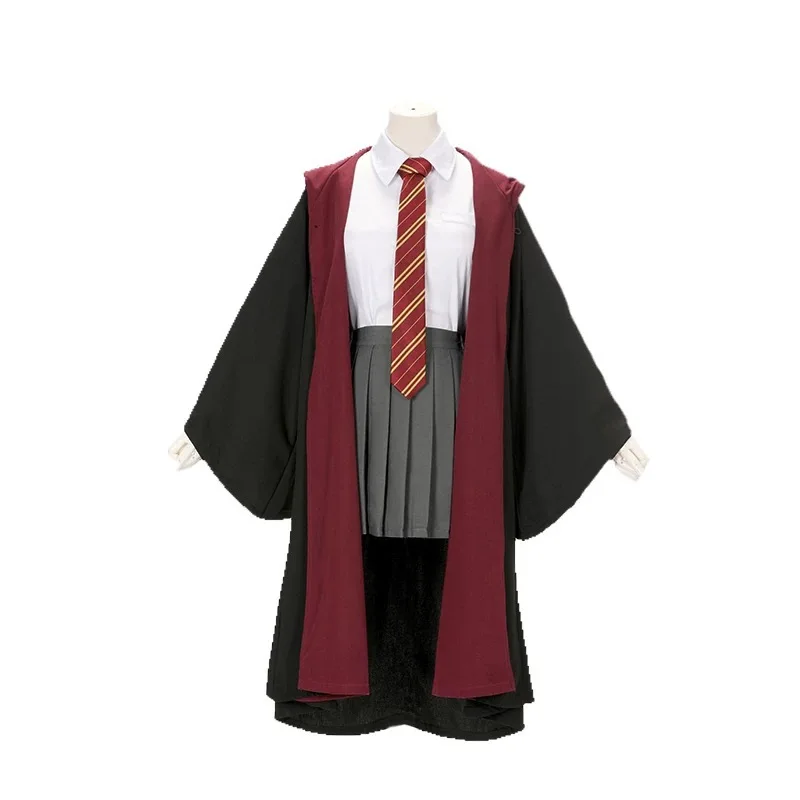 Harry Potter Cosplay Costume para adultos e crianças, Halloween, Hermione, Sonserina, Capa, Gravata, Camisa, Cachecol, Suéter, Festa