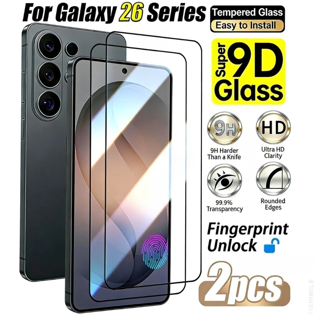 2Pcs Full Cover Screen Protector for Samsung Galaxy S26 S25 S24 Ultra S23 S22 S21 Plus S25 S24 S23 FE Anti-Scratch Glass Film