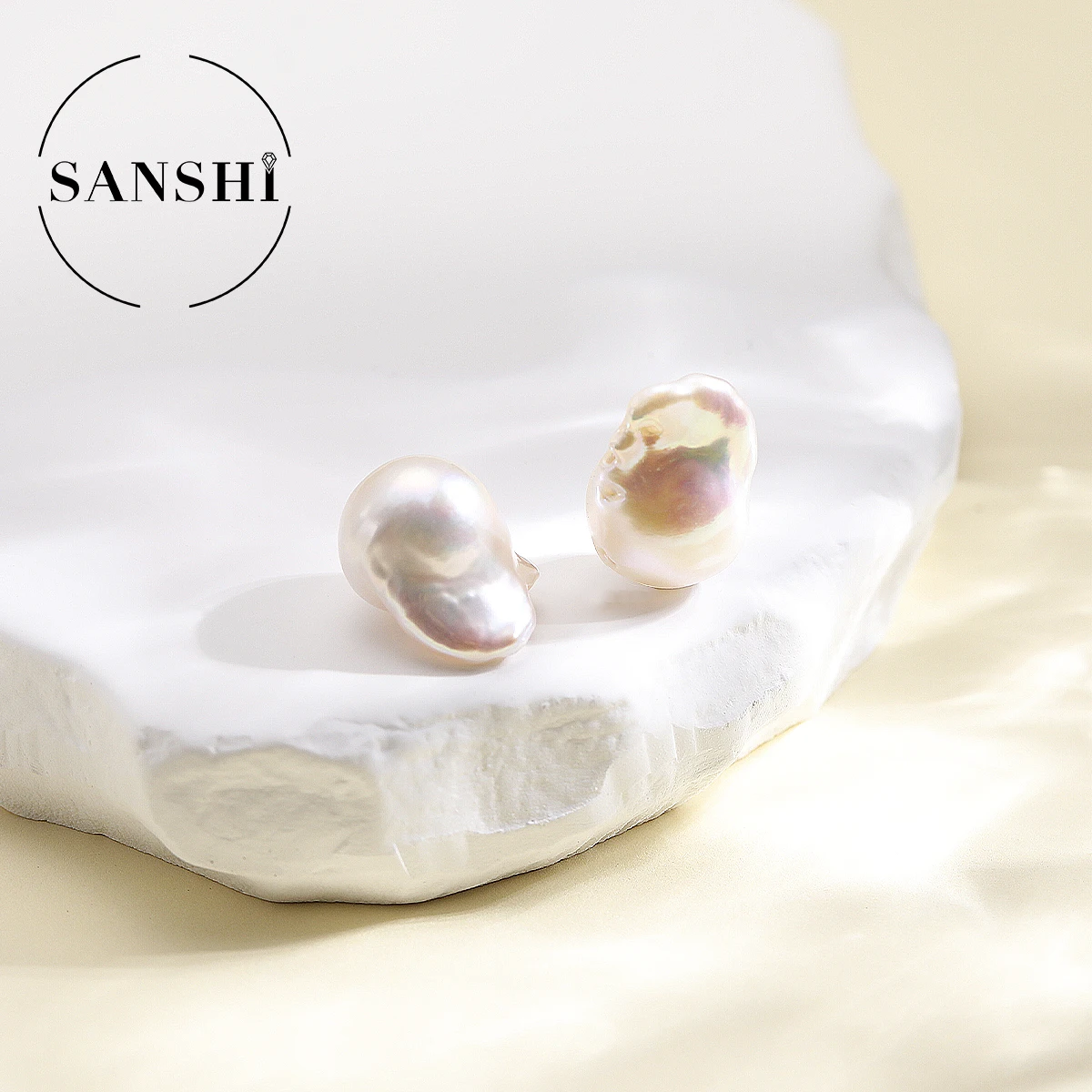 

Baroque retro style natural freshwater pearl 925 silver pearl earrings 13*16mm INS high-end jewelry Mother Day Thanksgiving gift